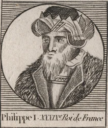 Portrait of Philip I (1060 - 1108), King of France - engraving from “Instruction sur l