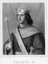 Portrait of Philippe VI de Valois (1294-1350), King of France - in “Histoire des Français” by Lavallée, engraving