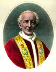 Portrait of Pope Leo XIII (Leone XIII), elected in 1878 and died in 1903