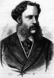 Portrait of Prince Richard of Metternich-Winnebourg (Metternich Winnebourg) (1829 - 1895), Austrian ambassador to Paris from 1859. Engraving of the end of the 19th century in 