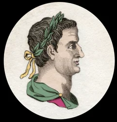 Portrait of Servius Sulpicius Galba (3 BC-69 AD), Roman Emperor. 19th century engraving