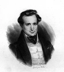 Portrait of Victor Hugo, etching by Pollet, 19th century