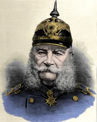 Portrait of William I (1797-1888), King of Prussia and Emperor of Germany. Engraving from the end of the 19th century