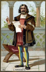 Portrait of the Ariosta (1474 - 1533) or Ludovico Ariosto. Chromolithography of the late 19th century