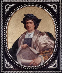 Portrait of the Italian navigator Christopher Columbus (mosaic)