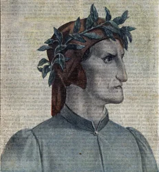 Portrait of Dante Alighieri, Italian poet, Illustration from 