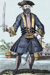 Portrait of the pirate Edward Teach, known as Barbenoire (Blackbeard)