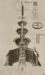 Project for Pyrotechnic Fountain, Engraving from Grand Art of Artillery by Casimir Siemienowicz