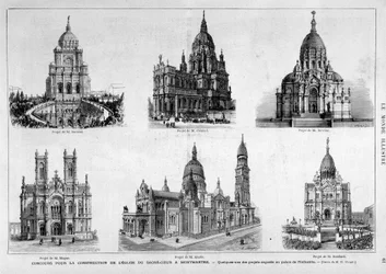 Projects for the competition of the church of the Sacre Coeur in Montmartre - in 