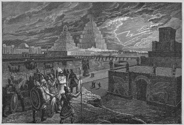Reconstruction of the temples and palaces along the river of Babylon