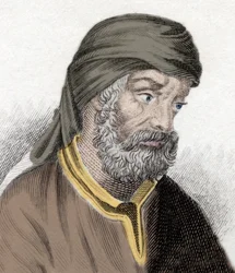 Representation of Quintus Septimus Florens Tertullianus known as Tertullian, theologian and father of the Church. Engraving of the 19th century