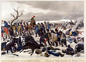 Retreat of the French army from Moscow in 1812 (19th century engraving)