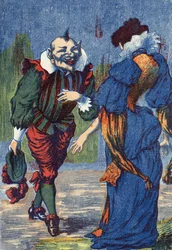 Riquet presents himself to the princess again. Illustration for 