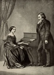 Robert Schumann with His Wife