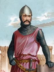 Rodrigo Díaz de Vivar, known as the Cid Campeador Spanish Hero (1043 to 1099). After 