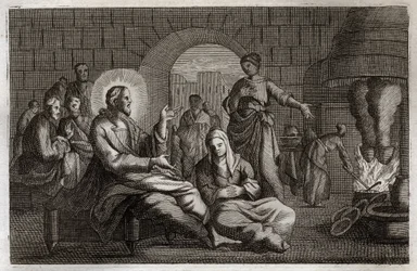 Royaumont Bible, New Testament: Martha and Mary (illustration from 1811)