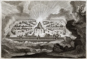 Royaumont Bible, New Testament: New Jerusalem. The Angel shows Saint John the New Jerusalem. Illustration from 1811