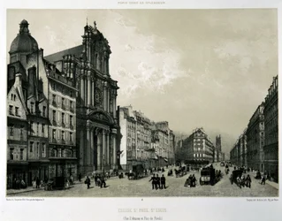 Rue Saint-Antoine and de Rivoli, churches Saint-Paul and Saint-Louis