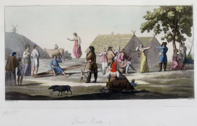 Russian dance and play. In "The old and modern costume" 1819-1820, by Ferrario
