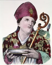 Saint Gennaro or Saint Janvier, patron of the city of Naples, holding in his hands the ampoule containing his blood