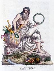 Saturn (corresponds to the Greek god Cronos)
