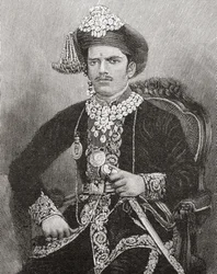 Sayajirao Gaekwad III, Aged 17, Maharaja of Baroda State, India (engraving)