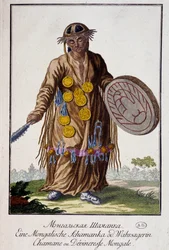 Shaman or Mongolian Divineress - Engraving