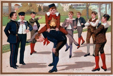 Sheep jumping game, store advertisement 