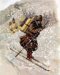 Snow Skier. Chromo