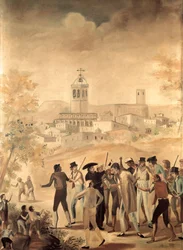 Spanish War of Independence: arrest of a French citizen close to Manresa, Anonymous painting