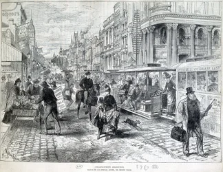 Street scenes, Collins Street in Melbourne in 1889