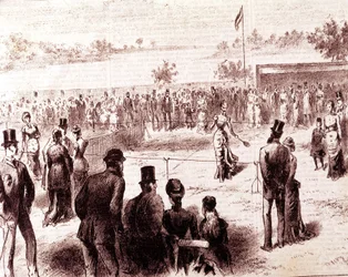 Tennis, engraving