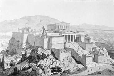 The Acropolis of Athens (Engraving from 1861)