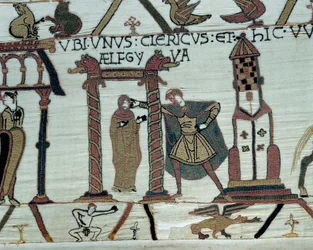 The Duke of Normandy William the Conqueror promises his daughter Aelfgyve to Harold in marriage (detail)