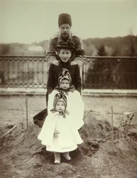 The Family of Duke Fyodor Uvarov in Country Estate Porechye. Albumin Photo