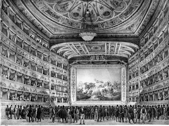 The Fenice Theatre in Venice. Early 19th Century