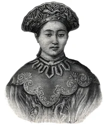 The Empress of Japan Haruko, wife of Mikado Mutsuhito (1852-1912) - Engraving of 1892