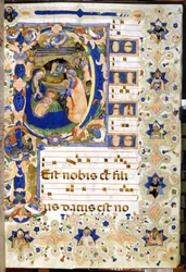 The Nativity Represented on a 14th Century Choir. Milan, Biblioteca Nazionale Braidense