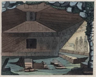 The Necropolis of Tarquinia - engraving from 
