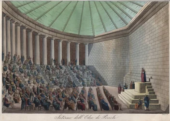 The Odeon of Athens or Odeon of Pericles in Athens - engraving from "Usi e Costumi di Tutti i Popoli dell