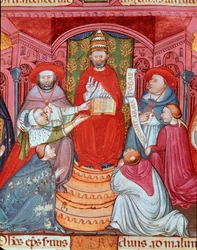 The Antipope Clement VII (Robert de Geneve) Proclaiming His Laws