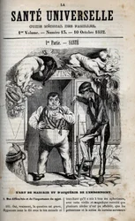The art of losing weight and gaining weight - engraving in La Sante Universelle - Guide Medical des Familles 1852