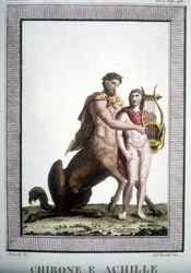 The Centaur Chiron and Achilles - in Dizionario Mitologico