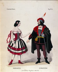 The characters of Maddalena and Sparafucile in Act III of the opera Rigoletto by Giuseppe Verdi