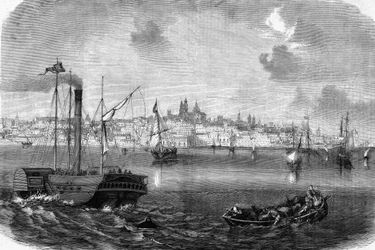The city of Montevideo in Uruguay in 1864