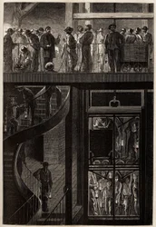 The Descent of Miners into the Underground Galleries of the Creusot Coal Mines