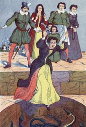 The Horrible Ogress is Thrown into the Tank. Illustration for 