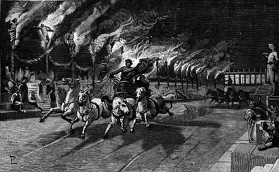 The human torch of Nero (37-68) in the circus