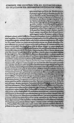 The lives of illustrious men. Page of the book of Plutarch di Cheronee, also called 