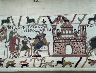 The Messengers of the King of Normandy William the Conqueror (1027-1087) Informed Him that Harold, Who Came from England on Behalf of King Edward the Confessor of England, Was Taken Prisoner by Count Guy de Ponthieu (detail)